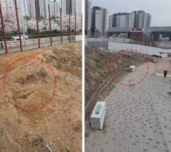  김포시 금빛수로 라베니체, 시민 보행길 낀 공사현장 ... 시민들에 대한 안전  환경 불감증 심각