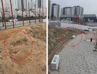  김포시 금빛수로 라베니체, 시민 보행길 낀 공사현장 ... 시민들에 대한 안전  환경 불감증 심각