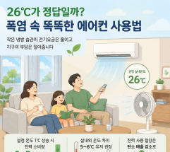 '26℃ 적정 냉방습관'…폭염 속 에어컨, 시원함과 지구를 함께 지키는 냉방법